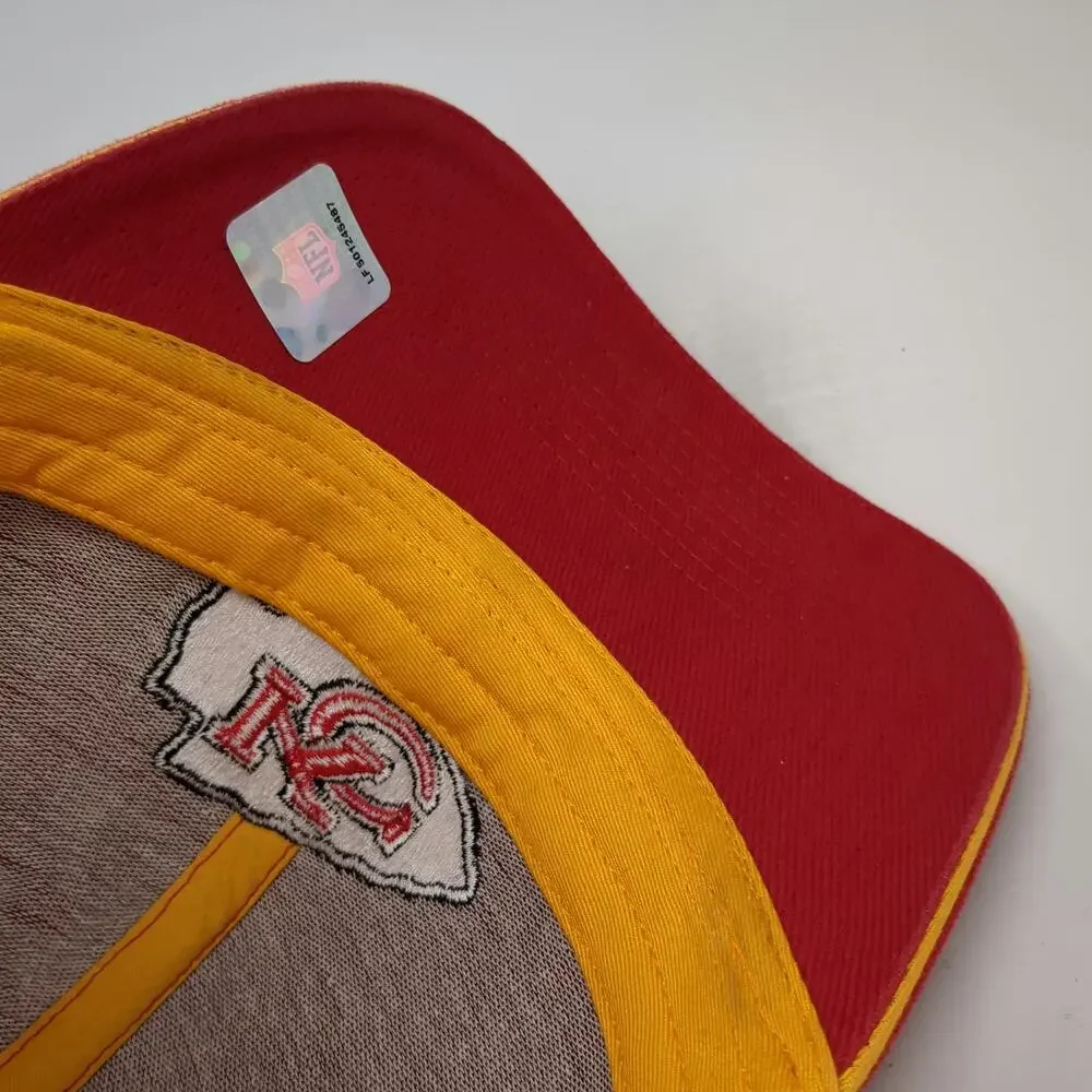 Kansas City Chiefs NFL Team Apparel Red One Size Cap Strapback Hat Yellow White